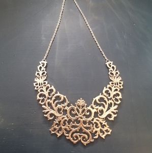Rose Gold Filigree Statement Necklace